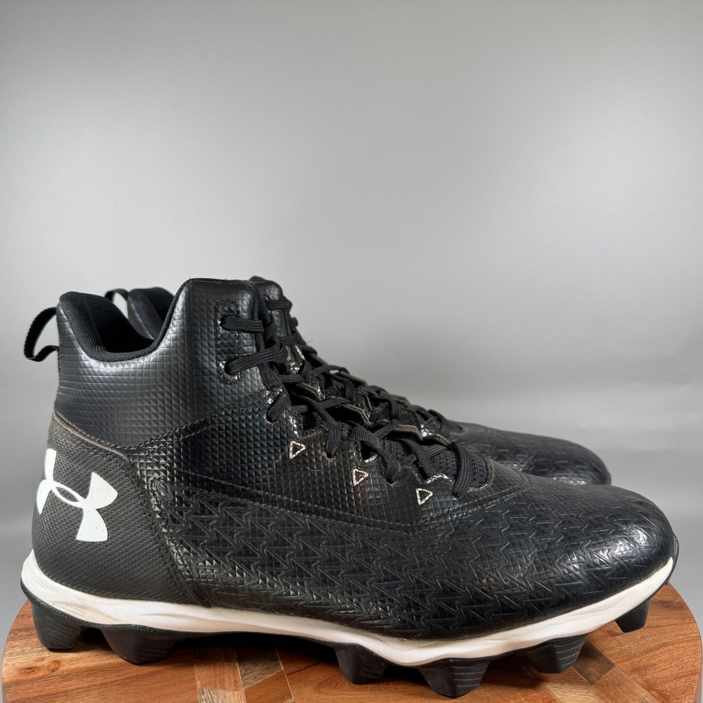 Under Armour Hammer MC Mens Football Cleats Black White 3022174-001 Size 12